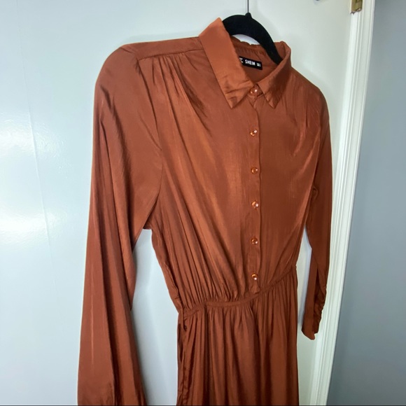 Button Front Belted Wide Leg Shirt Jumpsuit - Picture 8 of 11